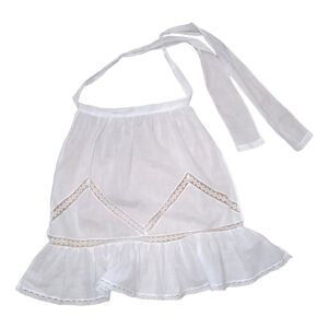 Vintage White Lace & Cotton Apron